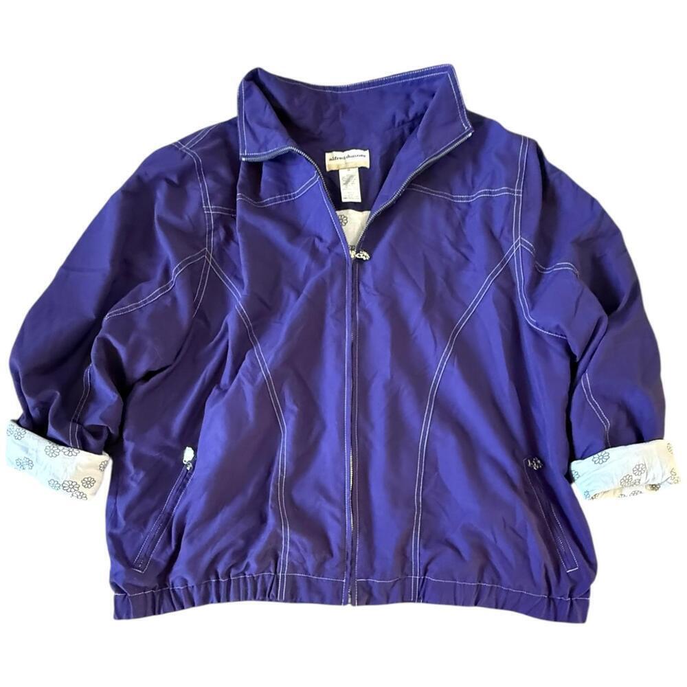Alfred Dunner Purple Zip-Up Jacket - 1X - Picture 3 of 8